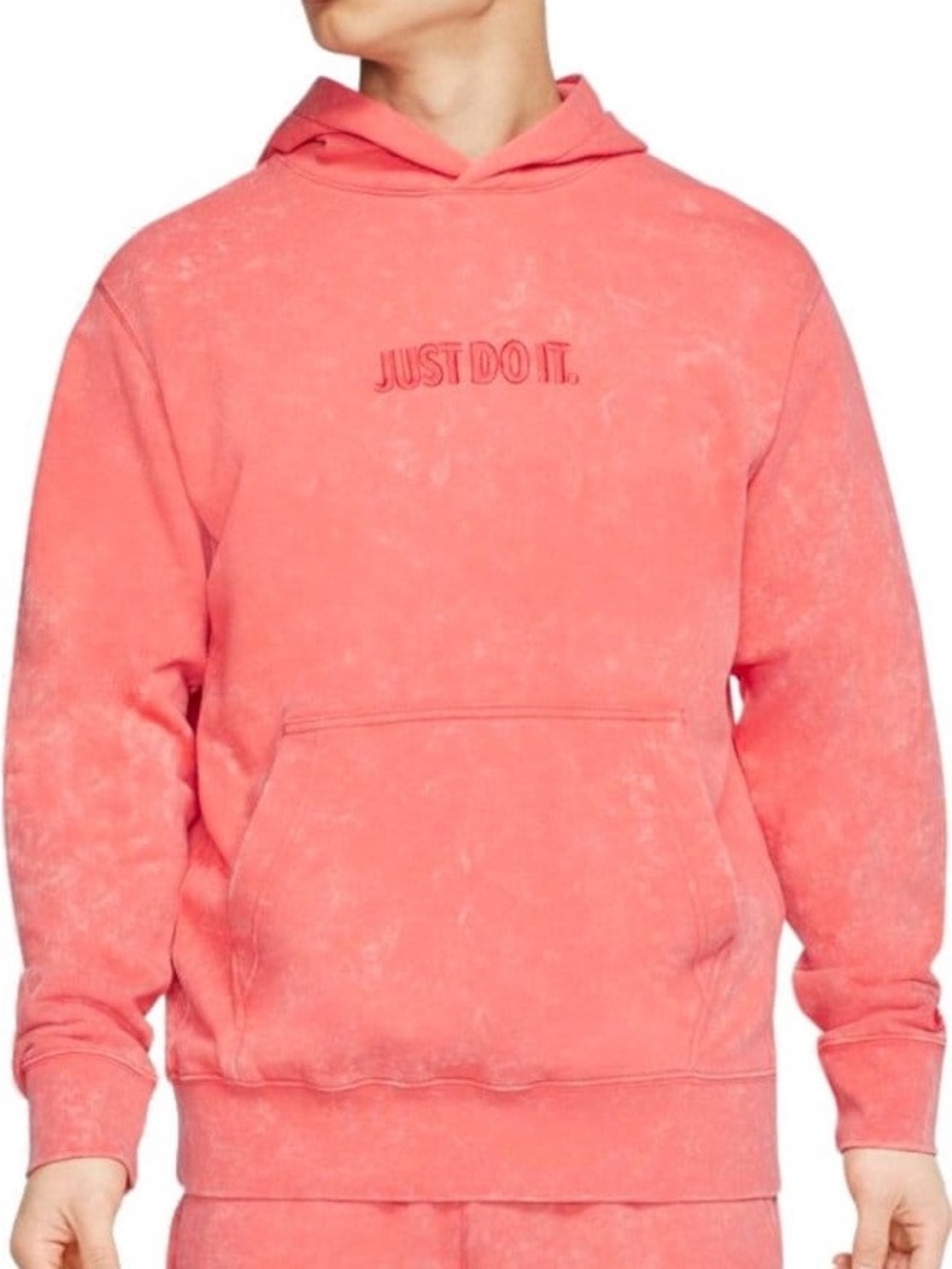 Nike Men’s Medium Coral Orange Pullover Hoodie Embroidered logo